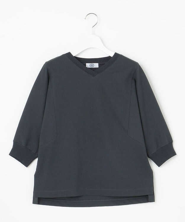 J.PRESS LADIES L TCポンチ ニットコンビ ドルマン カットソー ネイビー系