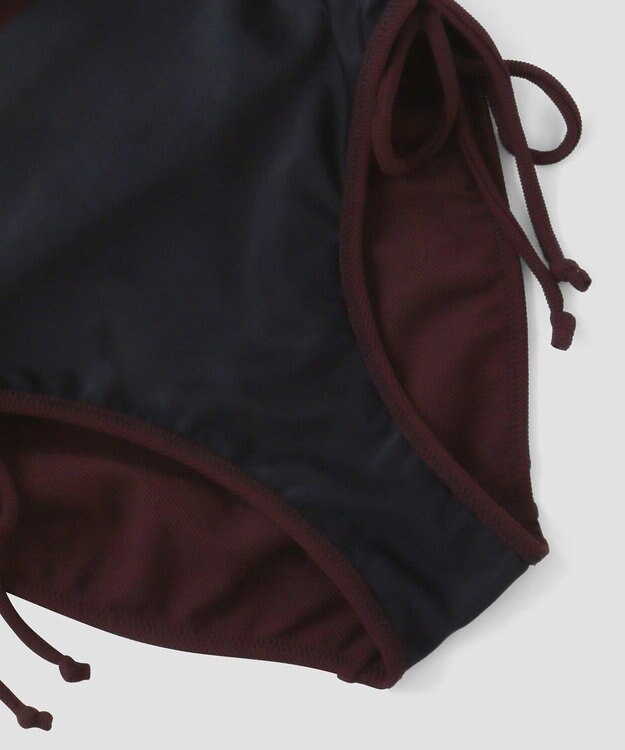 San-ai Resort（三愛水着楽園） インポートファブリック　ワンピ見えハイウエスト　ビキニ ブラウン