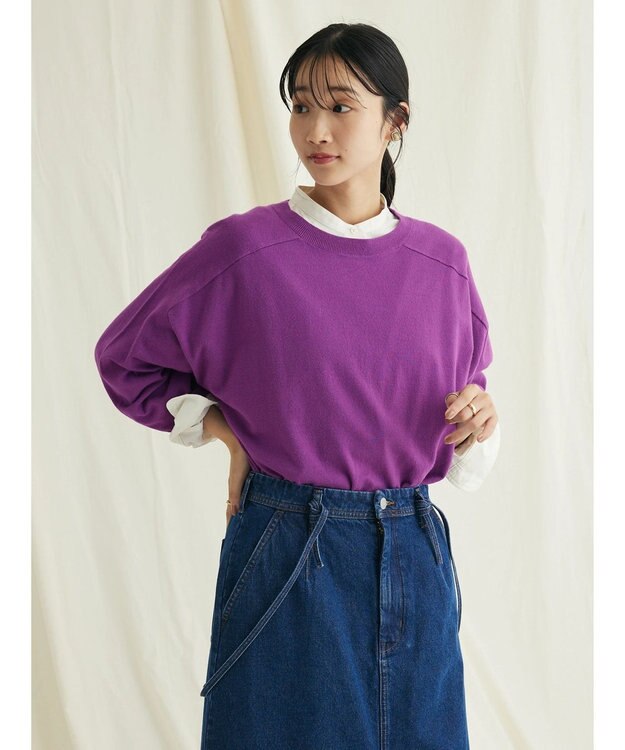CRAFT STANDARD BOUTIQUE とてもちクルーネックニットプルオーバー Purple