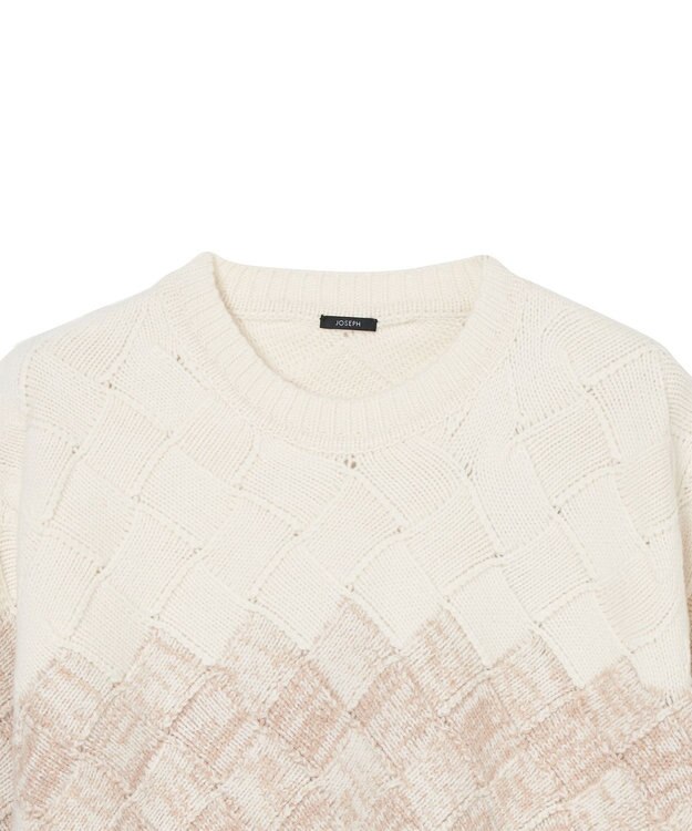JOSEPH 【洗える】ウィーブニット　ラウンドネック Ivory/Blusher