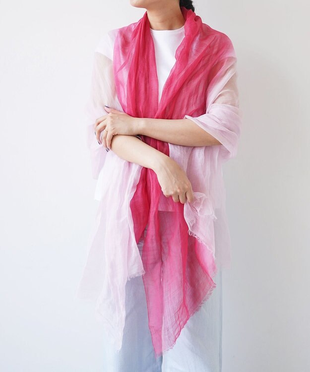 muto Ramie300 バーティカルグラデーション リネンストール ramie300 red