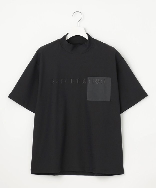 23区GOLF 【23Fondation/MEN】ストレッチメッシュ モック ブラック系