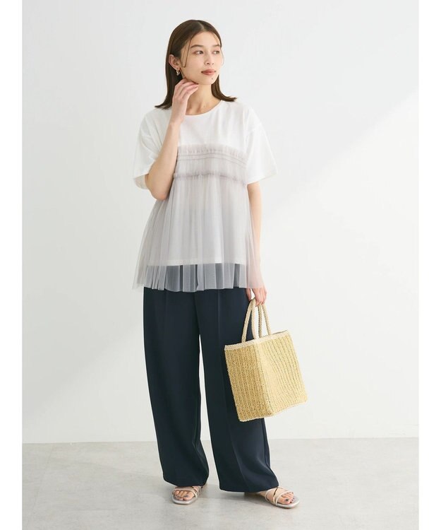 Green Parks ・ＥＬＥＮＣＡＲＥ　ＤＵＥ　チュールドッキングＴＥＥ Off White