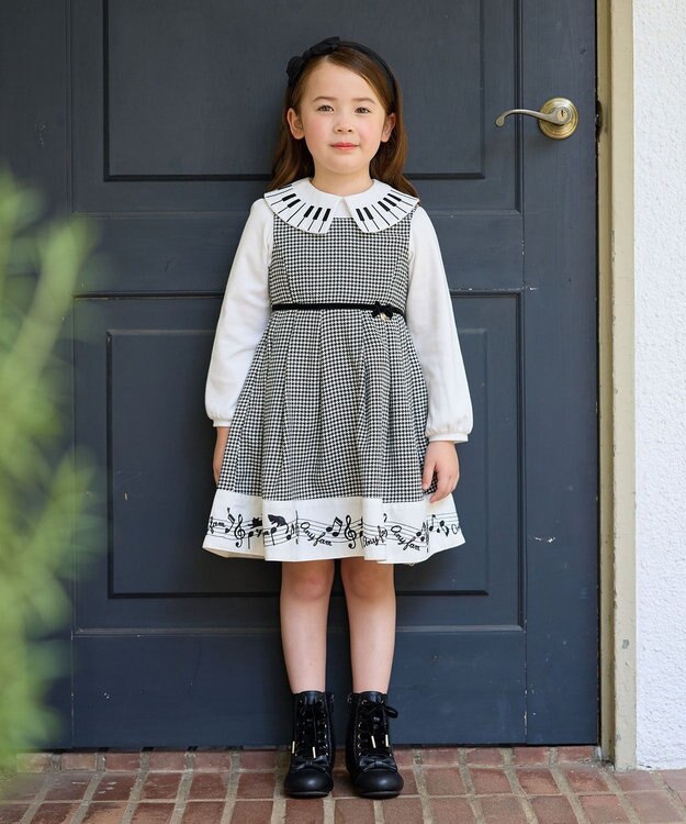 ANY KIDS 音符＆鍵盤デザインブラウス エクリュ×鍵盤