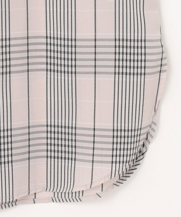 J.PRESS LADIES 【洗える】ドライタッチドビーチェック ブラウス ライトグレー系3