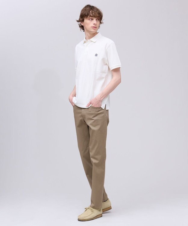 J.PRESS MEN コットンカノコオーバーダイ ポロシャツ ホワイト系