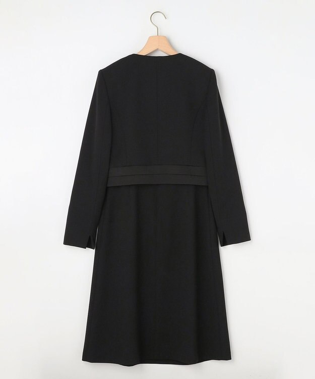 組曲 NOIR 【ストレッチ/オールシーズン対応】ペプラムミニグログラン ジャケット＋ワンピース ブラック系