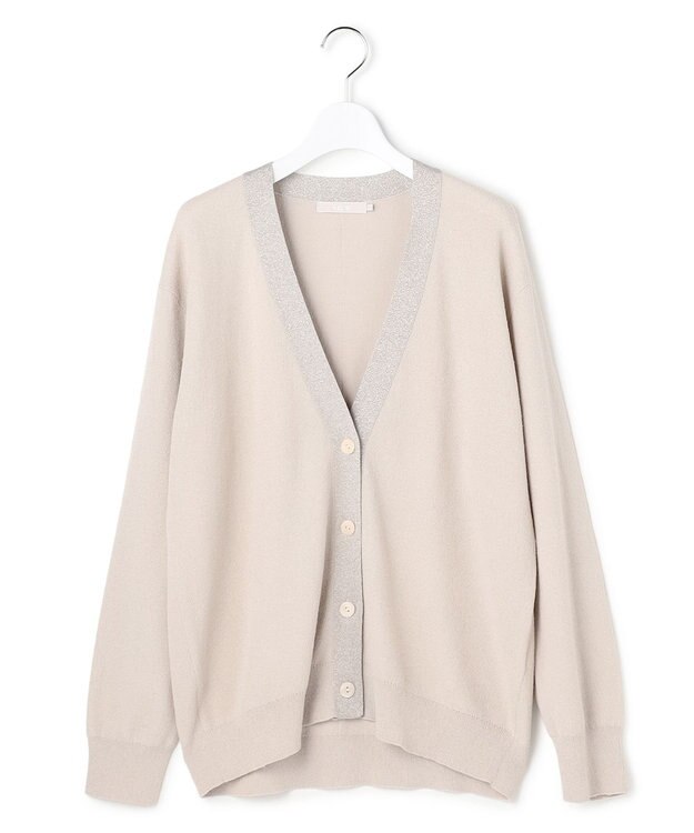 ICB L 【洗える】 ウールテンセルミニブークレ カーディガン トープ系