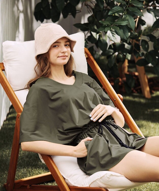 San-ai Resort（三愛水着楽園） 【UPF50＋】　ポンチョ　F【San-ai Resort（サンアイリゾート）】 カーキ