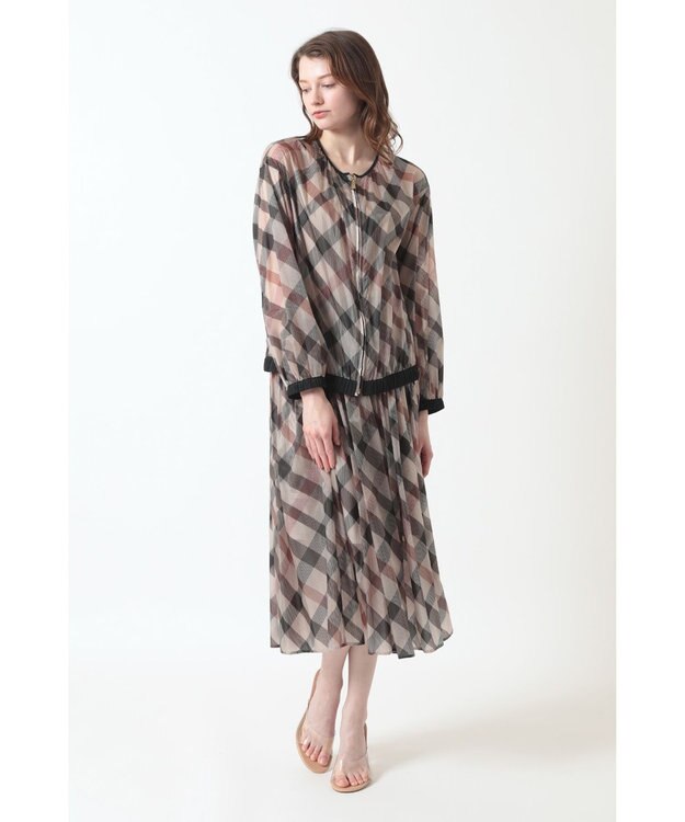 DAKS ハウスチェックシアー リップルブルゾン ウルトラハウスチェック