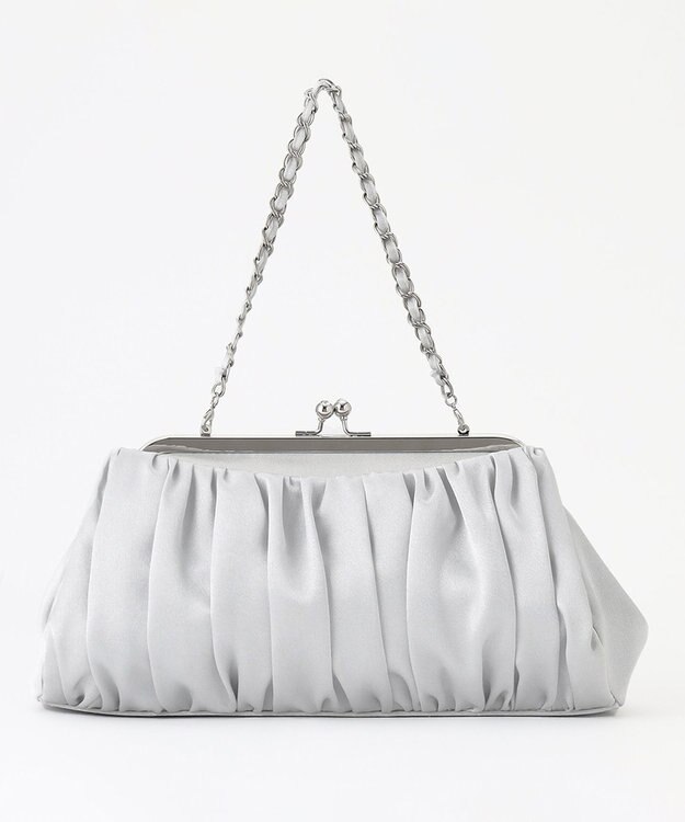 ANY SIS 【2WAY】サテンギャザーパーティ バッグ シルバー系