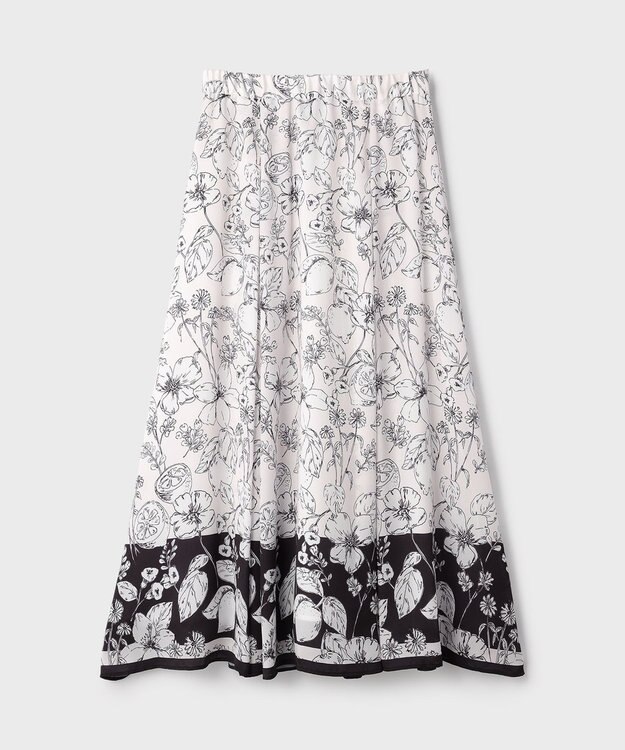 GRACE CONTINENTAL フルーツフラワープリントスカート キナリ