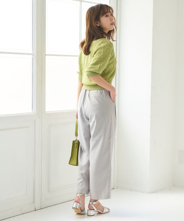 Feroux 【洗える】セミワイド パンツ ベージュ系