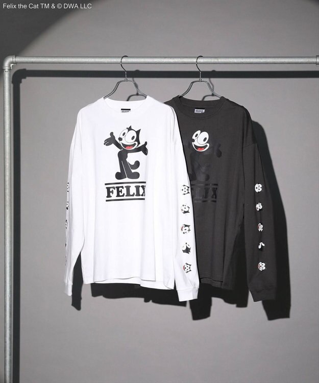 Green Parks ■ＦＥＬＩＸ　袖フェイスｐｔ　ロンＴＥＥ Charcoal Gray