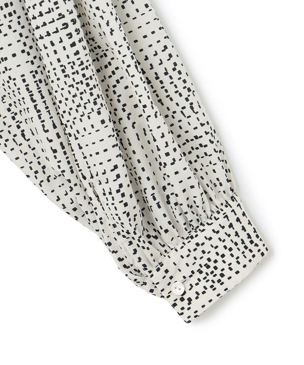 23区 L 【洗える】モノクロトーンプリント ブラウス アイボリー系