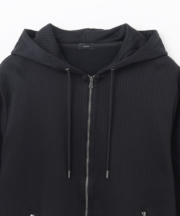 JOSEPH HOMME テックラインテリー　ジップアップパーカ ブラック系