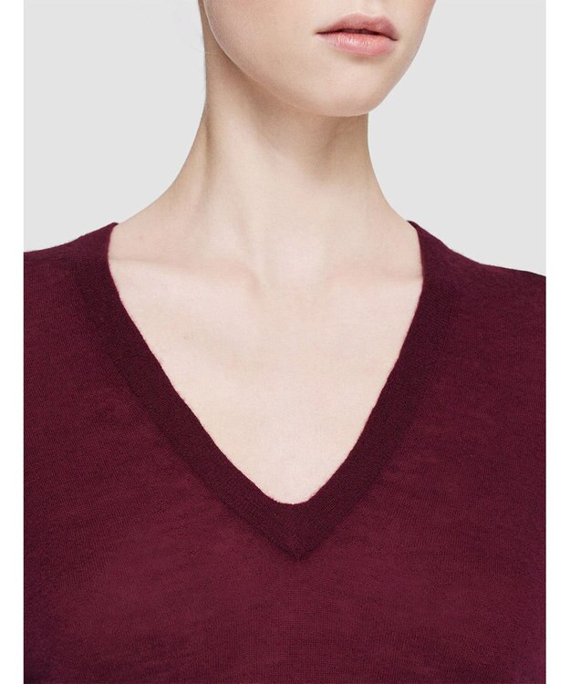 JOSEPH 【洗える】キャッシュエアー　Vネックニット Merlot