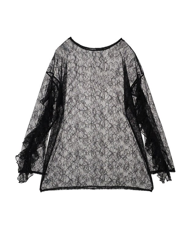 Green Parks ・ＡＮＤ　ＳＥＡＲＣＨ　レーシーラッフルスリーブチュニック Black