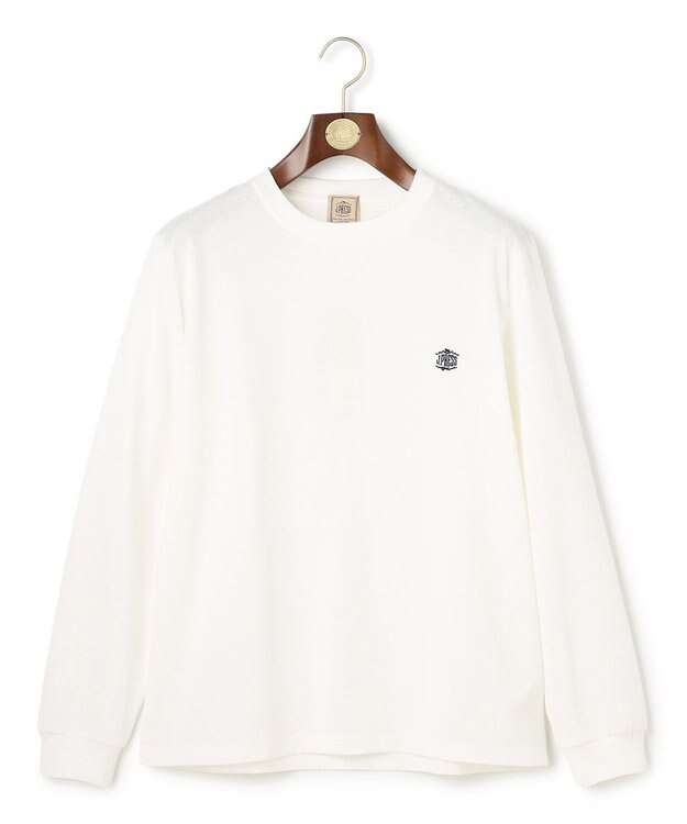 J.PRESS MEN オーバルワンポイント　ロングスリーブ Ｔシャツ ホワイト系