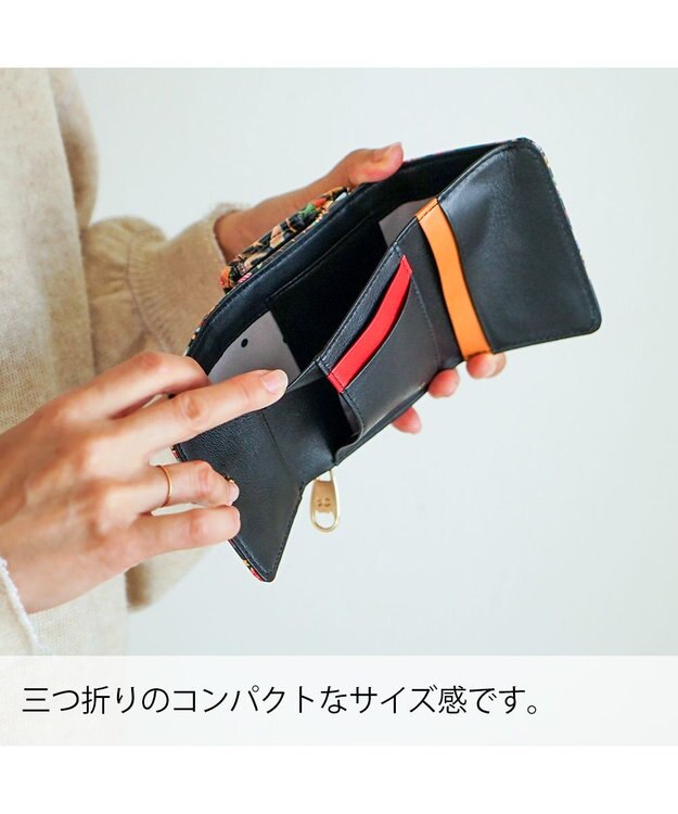 tsumori chisato CARRY 森のどうぶつたち ミニ財布 折り財布 ブラック