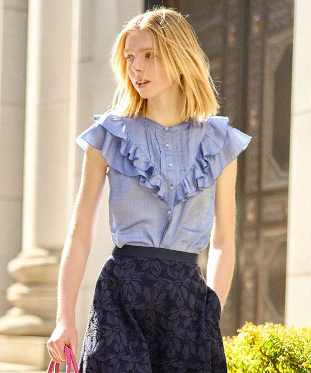 TOCCA 【洗える！】CHOUFLEUR ブラウス スカイブルー系