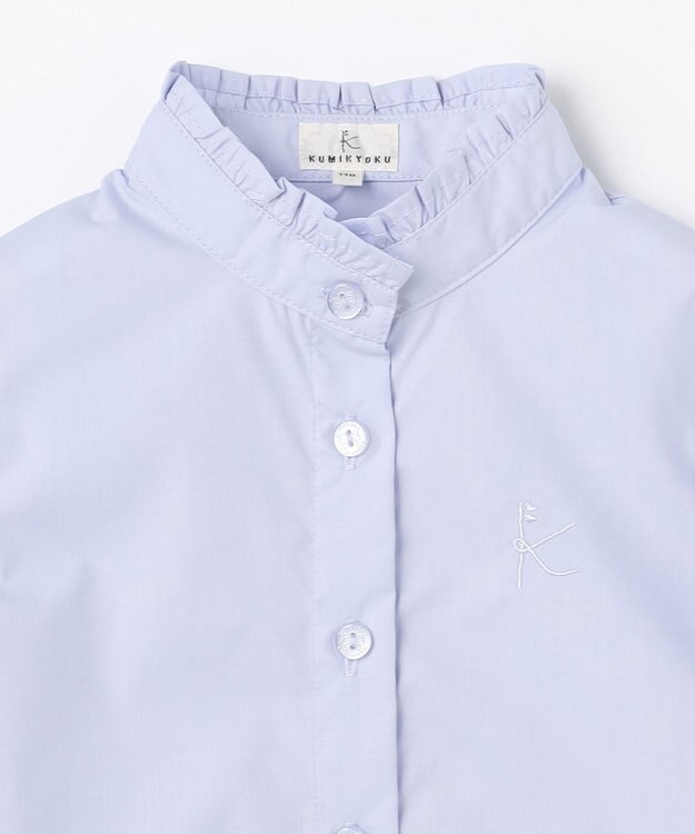 組曲 KIDS 【110-140㎝】 レースリボンタイブラウス サックスブルー