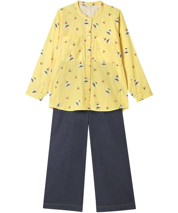 ワコール／睡眠科学 パジャマ 長袖 長ズボン 綿100%(本体) 寝返りしやすい 【睡眠科学×サンリオキャラクターズ】 レディース YDX651 睡眠科学／ワコール イエロー