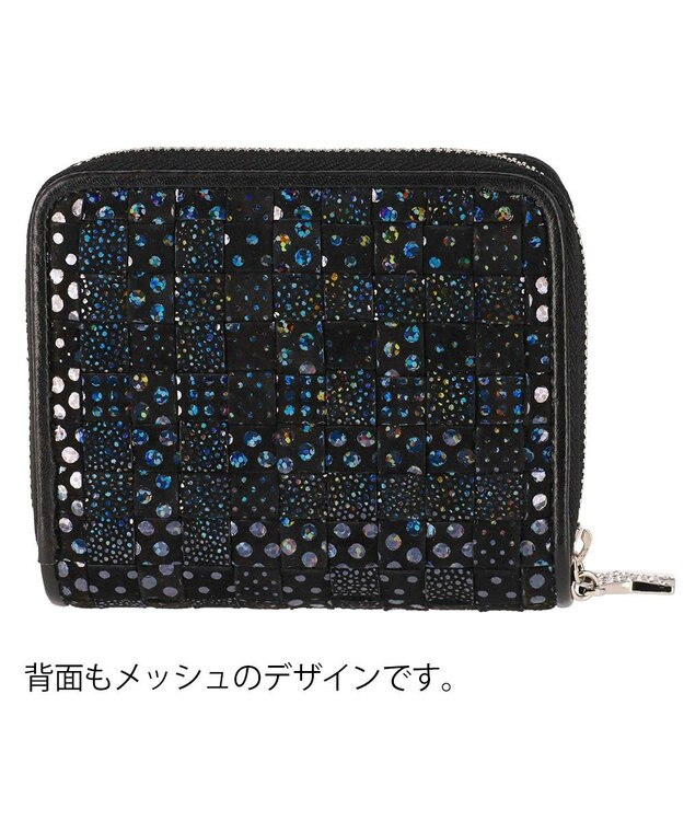 tsumori chisato CARRY キラメッシュ ラウンドファスナー折財布 ブラック