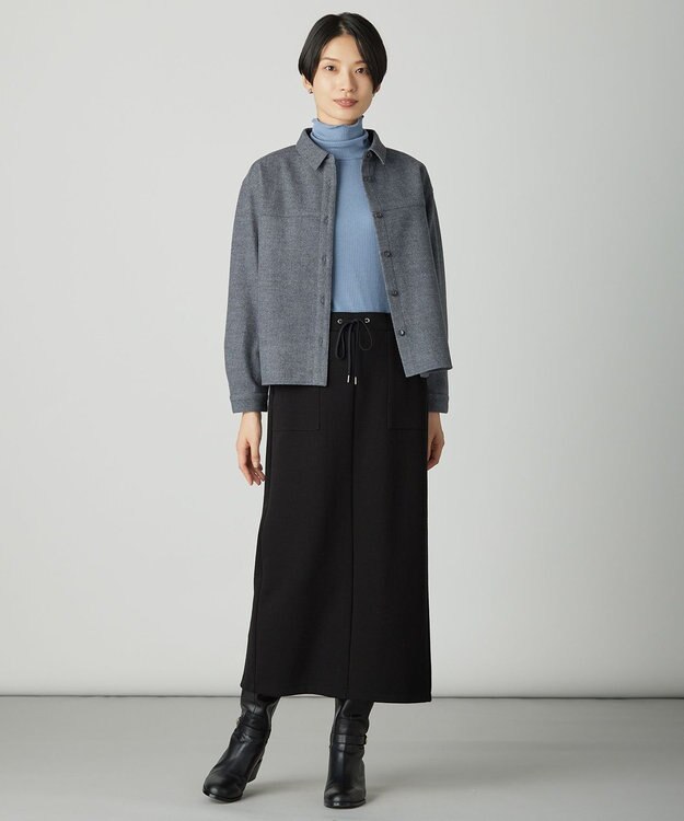 J.PRESS LADIES 【WEB限定】リブダンボール スカート 【WEB限定】ブラック系