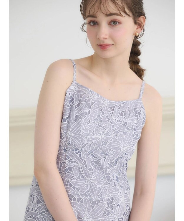 earth music&ecology ＳＥＴ２点　シアーブラウス＋レースキャミワンピース Lavender