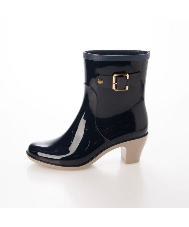 ing <Pitti>【WEB限定】バックルベルトレインショートブーツ ネイビー