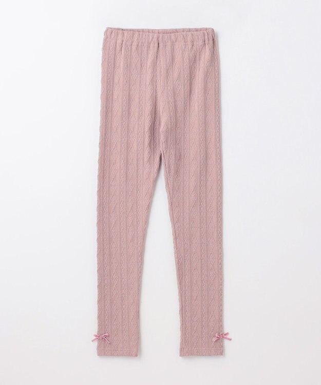 ANY KIDS ケーブル ジャガード レギンス ピンク