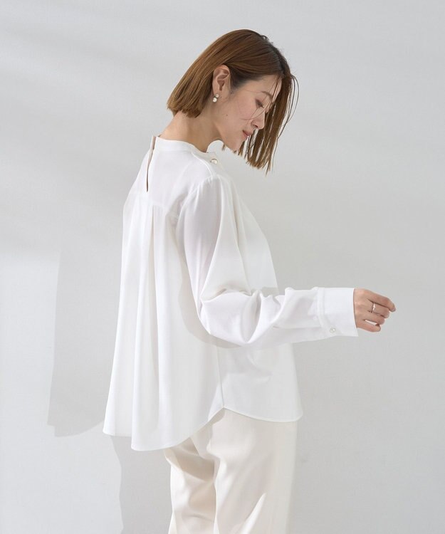 YECCA VECCA パールタックブラウス Off White
