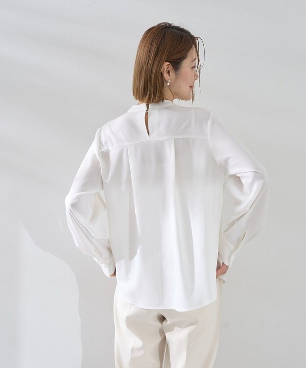 YECCA VECCA パールタックブラウス Off White