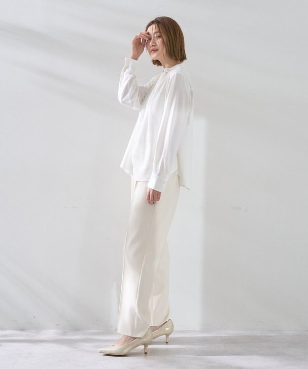 YECCA VECCA パールタックブラウス Off White