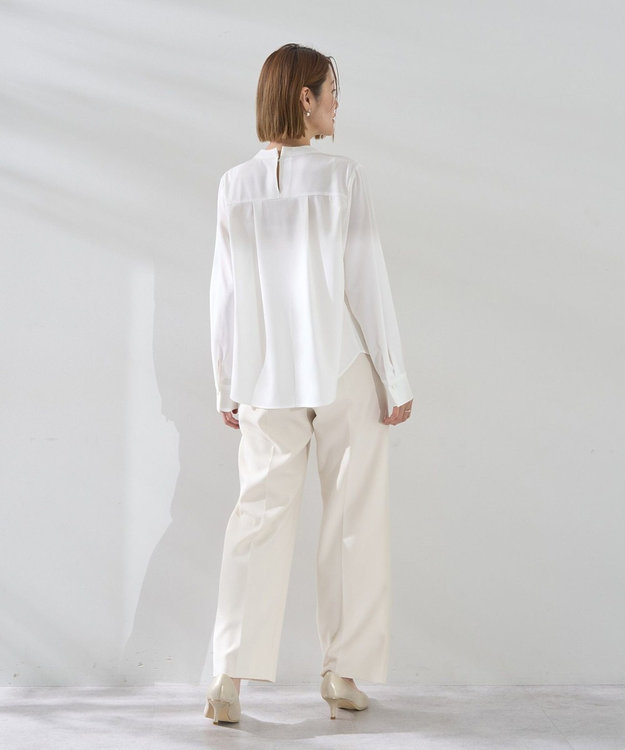 YECCA VECCA パールタックブラウス Off White