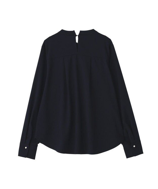 YECCA VECCA パールタックブラウス Navy
