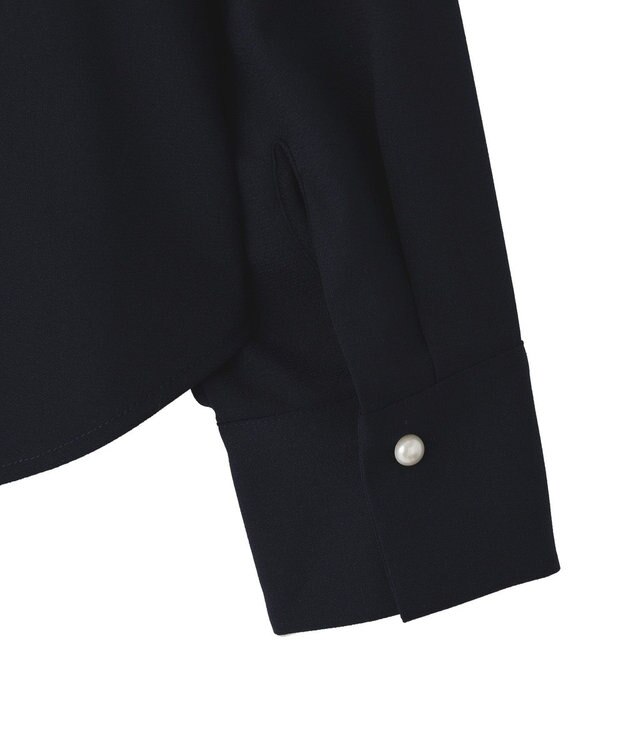 YECCA VECCA パールタックブラウス Navy