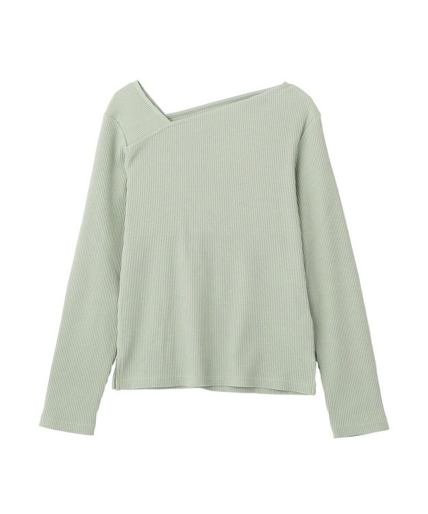 earth music&ecology アシメネックリブプルオーバー Light Green