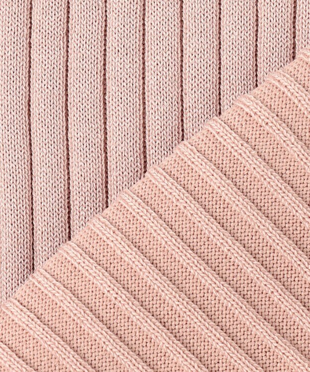 Feroux 【洗える】ロゴリブ プルオーバー ニット ピンク系