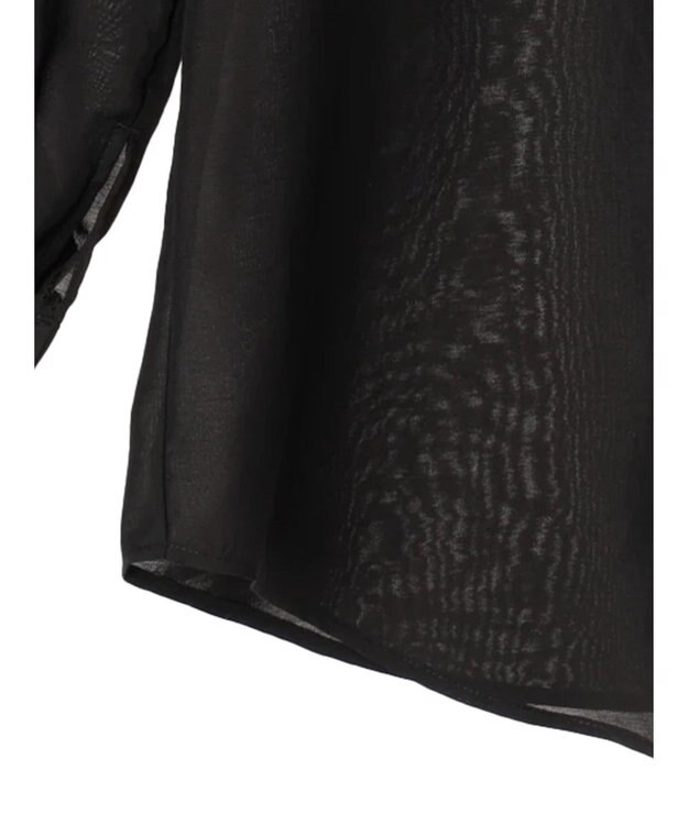 earth music&ecology フリルスリーブシャツ Black