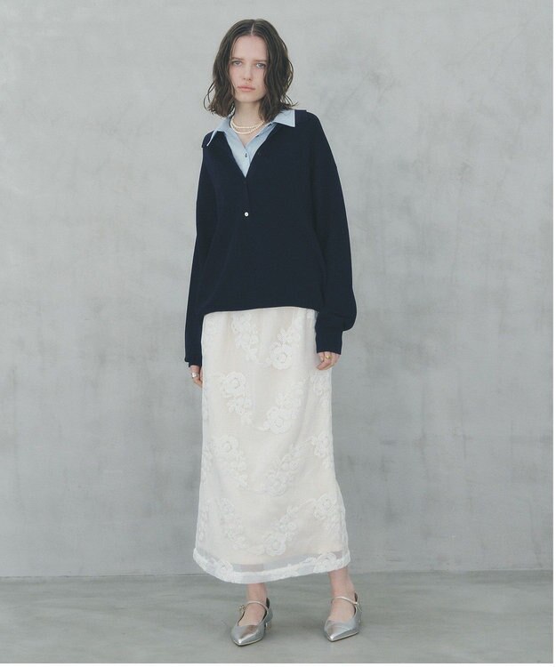 YECCA VECCA 2wayレイヤード風ポロニット Navy