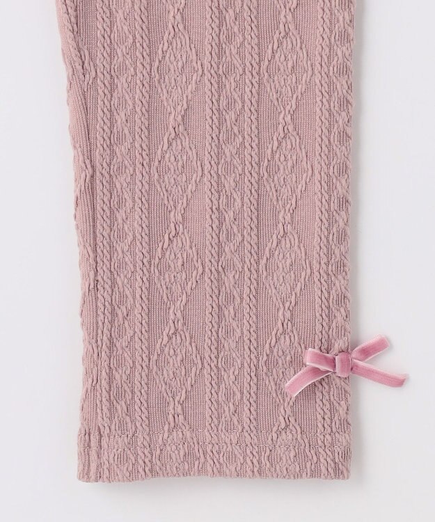 ANY KIDS ケーブル ジャガード レギンス ピンク