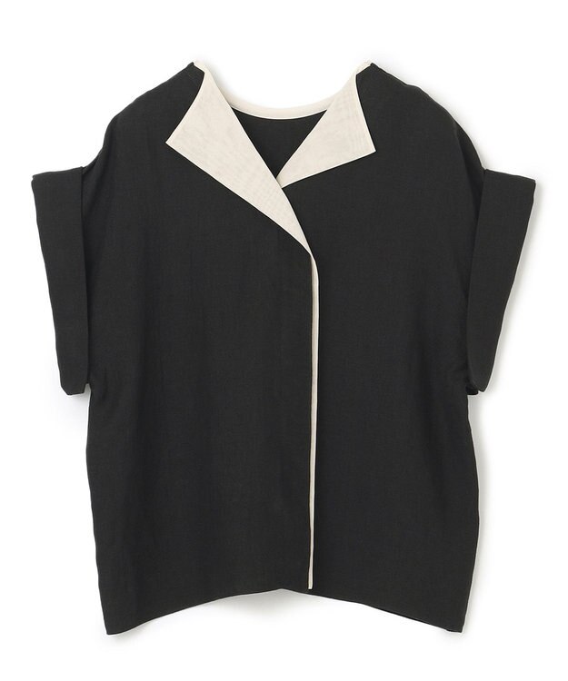 BEIGE， 【S-size】CHESTNUT / ノーカラーブラウス Black