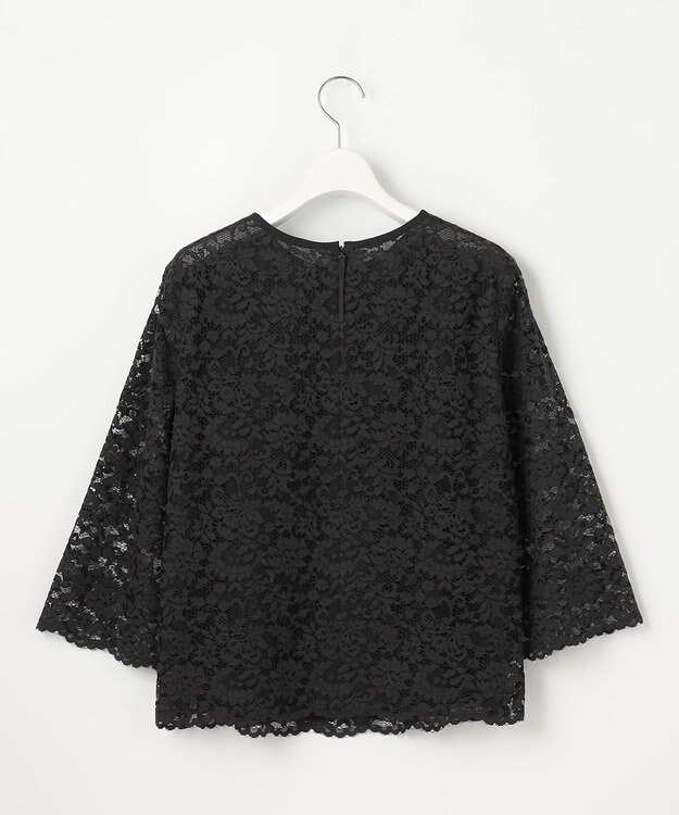 自由区 S 【セットアップ対応・洗える】フルールスカラレースプルオーバー ブラウス ブラック