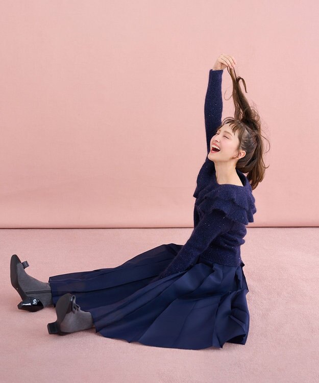 TOCCA 【百田夏菜子さん着用】ROMANTIC FLUTTER ニットプルオーバー ネイビー系