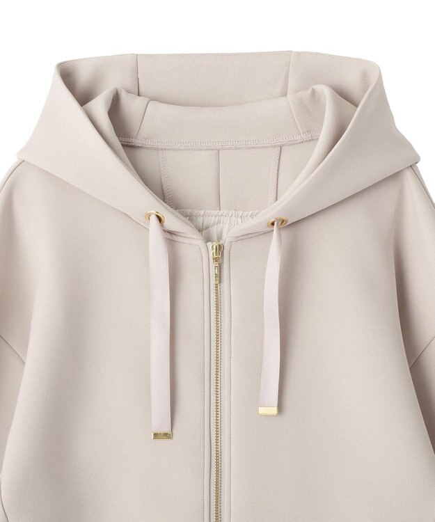 YECCA VECCA バックプリーツZIPフーディー Light Beige