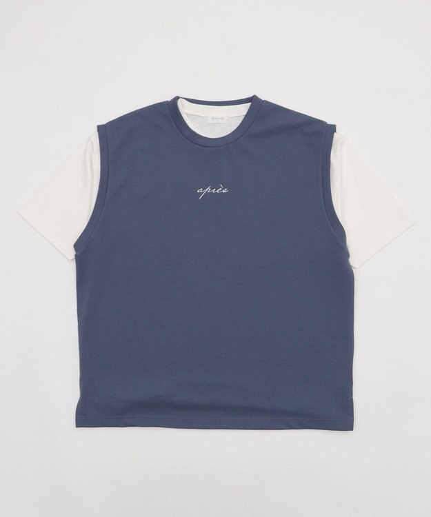 WEGO 【２点セット/ベスト×Tシャツ】アンサンブルベスト（SS） ブルー