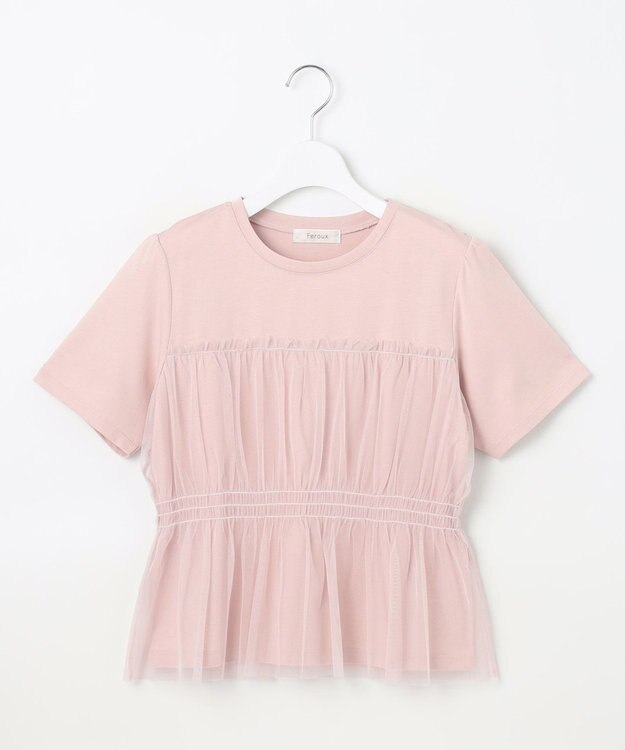 Feroux チュールコンビカットソー ピンク系