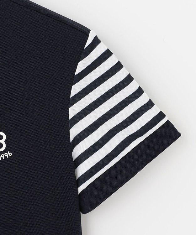 23区GOLF 【WOMEN】【吸水速乾】カノコ ボーダー半そで ポロシャツ ネイビー系